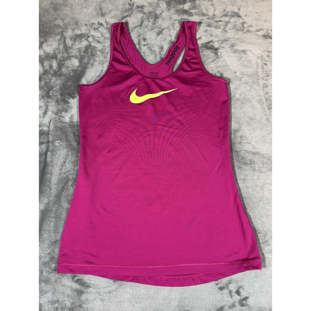 Nike Pro Dri-FIT Tank Top Womens Small Pink Racerback Athletic Running Gym